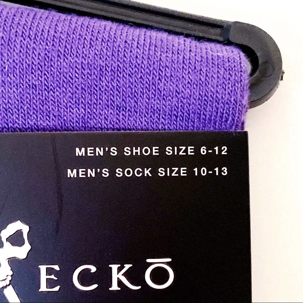 Donut Worry Marc Ecko Crew Socks Mens Purple Pink Donuts Fun Funny Novelty Gift